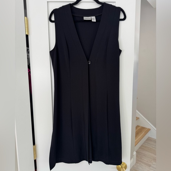 Chico's Dresses & Skirts - Chico's Black Sleeveless Long Tunic Vest Oyster Button Wrinkle-Resistant